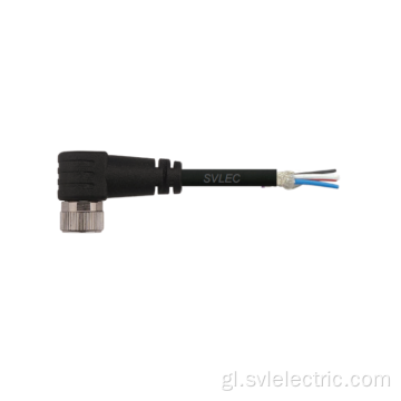 M8 Feminino ángulo conector shieled 4 pin